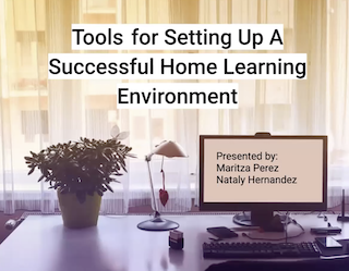 Title page for the video called Tools for Setting Up A Successful Home Learning Environment.